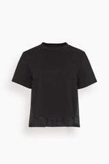 Tシャツ・カットソー SACAI Cotton t-shirt with nylon insert Blu Cotton t-shirt with nylon inserts SACAI - Nugnes1920