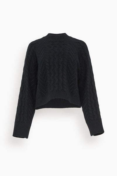 Walker Cable Knit Sweater in Black