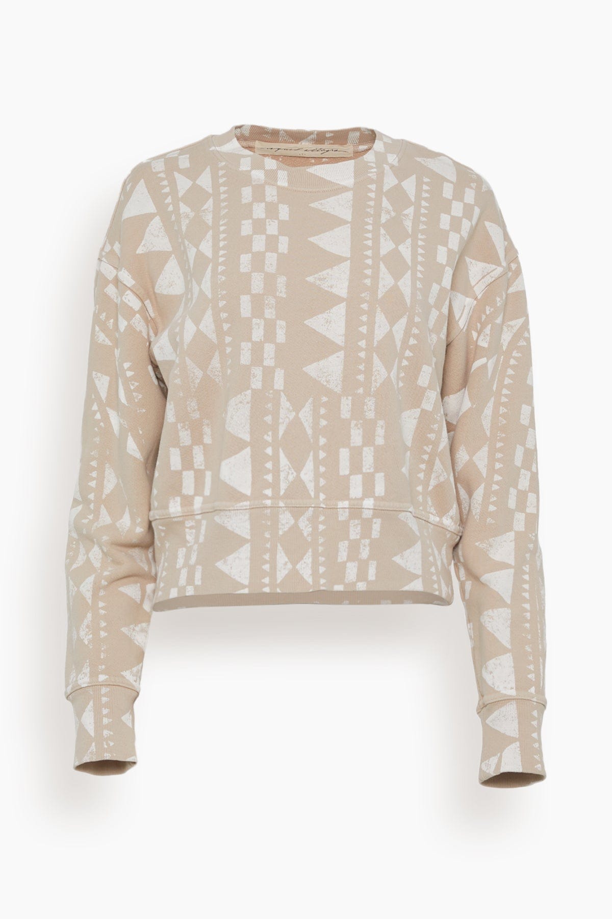 Raquel Allegra Sweatshirts Joburg Sweatshirt in Camel/Dirty White