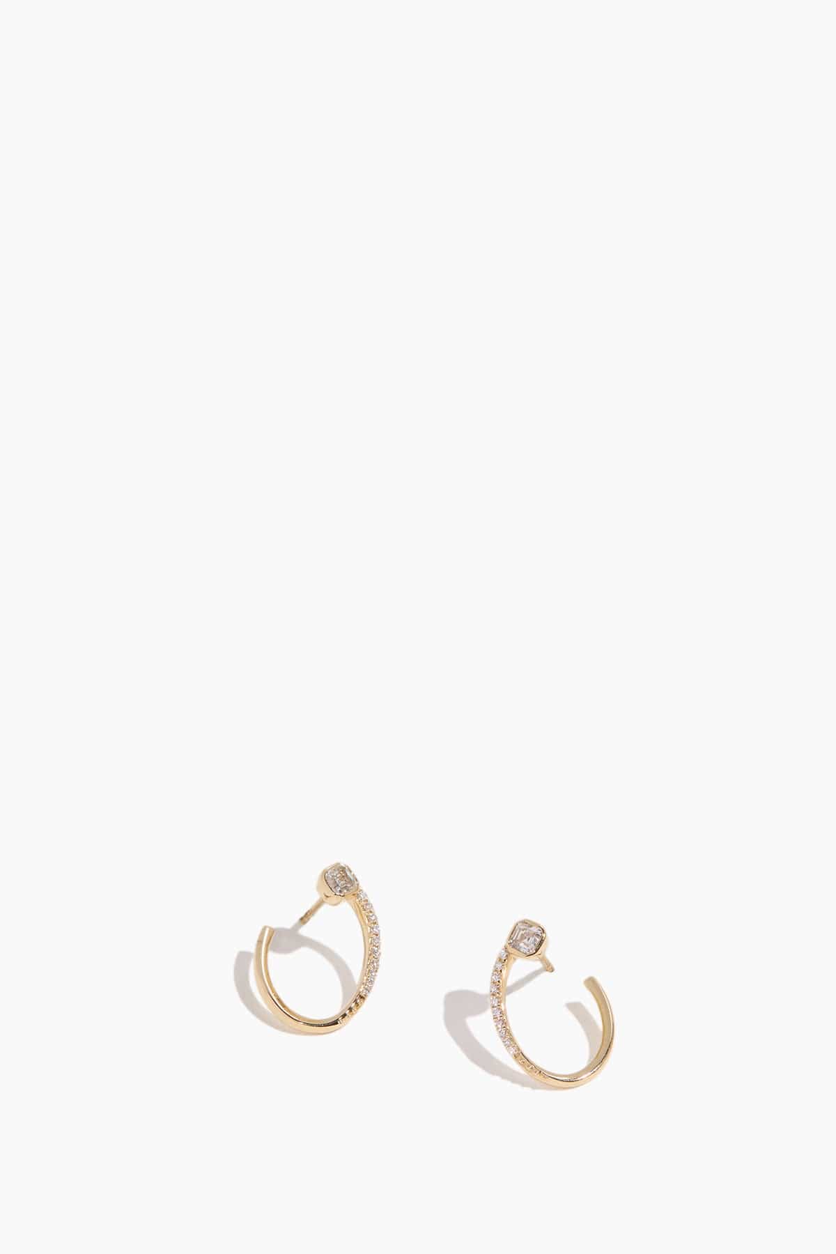 Theodosia Earrings Front To Back Spiral Cushion Cut Diamond Ear Cuff in Yellow Gold Theodosia Front To Back Spiral Cushion Cut Diamond Ear Cuff in Yellow Gold