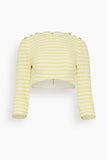 Zimmermann Tops High Tide Crop Bodice in Yellow/Cream Stripe