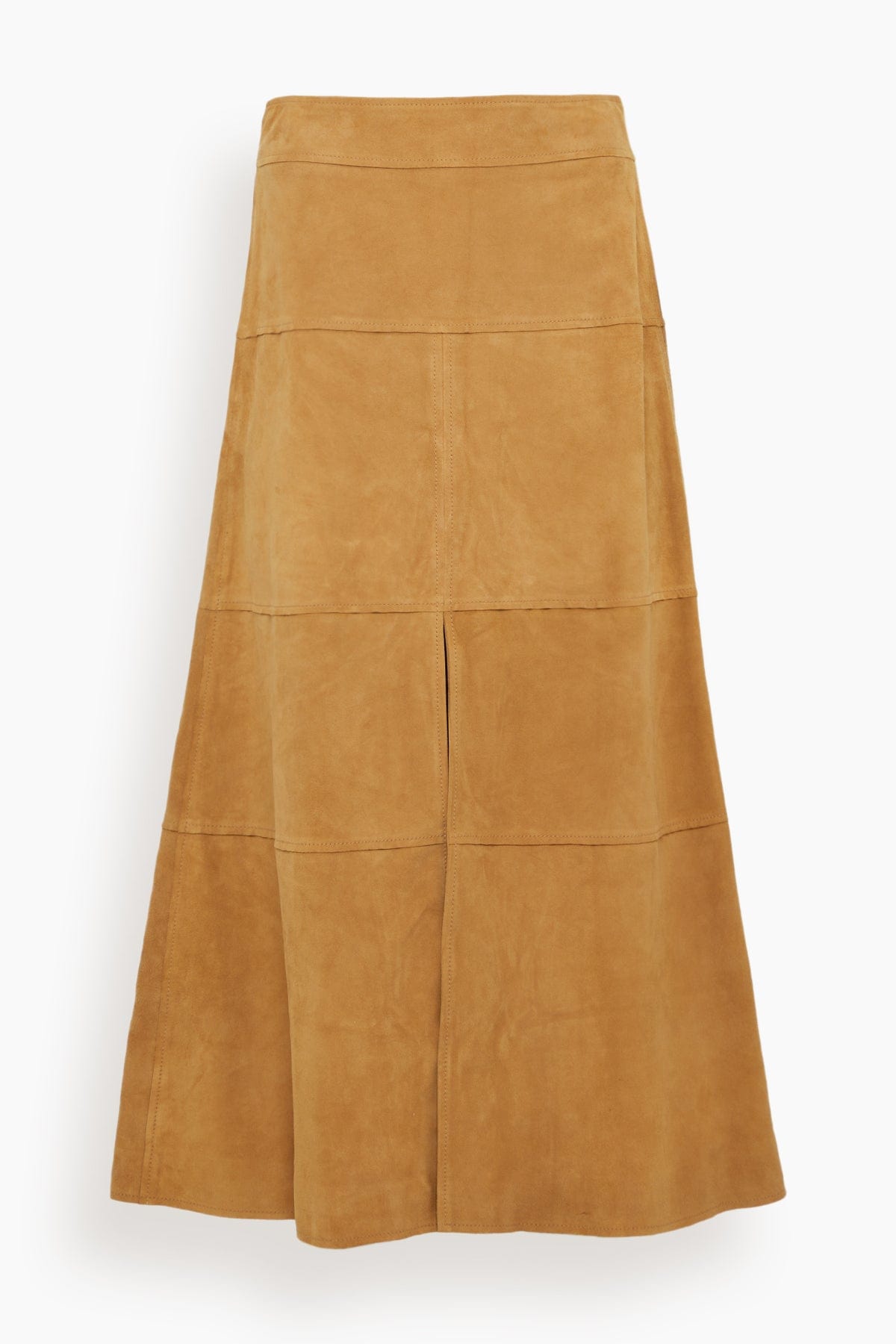 Tanya Taylor Suede Hudson Skirt in Camel