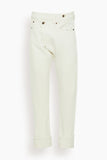 R13 Jeans Cuffed Crossover Jean in Bennett White Selvedge R13 Cuffed Crossover Jean in Bennett White Selvedge