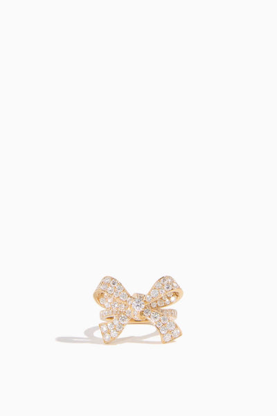 Diamond Bow Ring in 18k Yellow Gold
