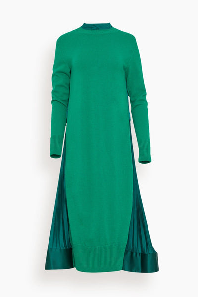 Wool Knit Dress in Green