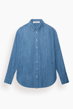 Another Tomorrow Chambray Shirt in Medium Blue
