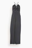 Ganni Dresses Shiny Crepe Jersey Long Dress in Black