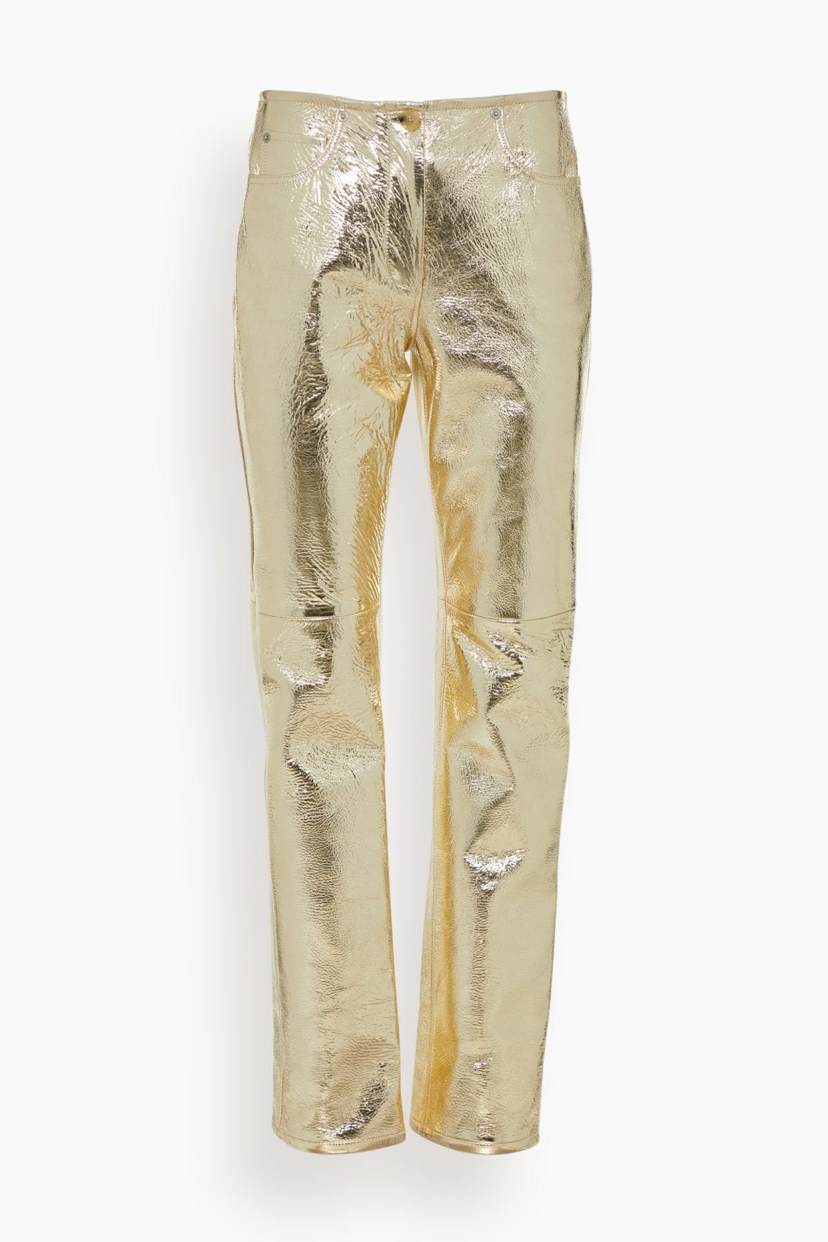 Proenza Schouler Pants Metallic Leather Pants in Pale Gold