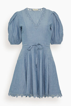 Camila Short Sleeve Mini Dress in Chambray