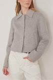 Loulou Studio Jackets Zhanna Short Boxy Coat in Grey Loulou Studio Zhanna Short Boxy Coat in Grey