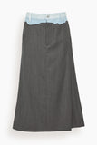 MM6 Maison Margiela Long Skirt in Dune/Light Blue