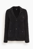 R13 Shrunken Sweater Blazer in Black Boucle
