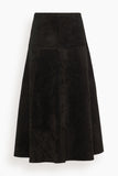 Hunter Bell Ida Skirt in Noir Suede