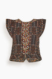 Etoile Isabel Marant Tops Cerza Top in Faded Black Cerza Top in Faded Black