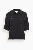 Loulou de Saison Kina Polo Sweater in Black