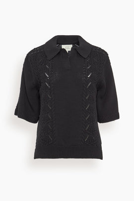 Kina Polo Sweater in Black