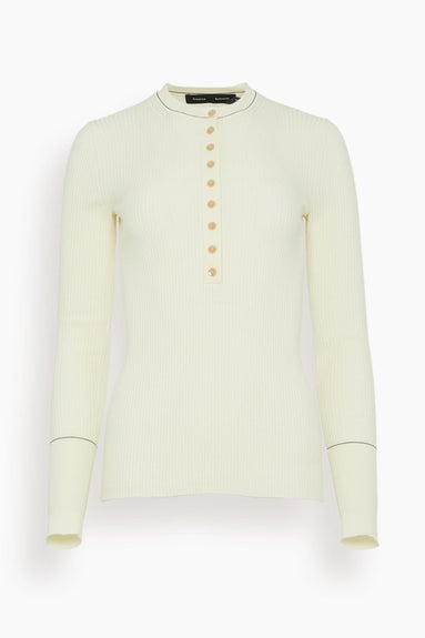 Proenza Schouler Sweaters Agnes Henley Sweater in Ivory Proenza Schouler Agnes Henley Sweater in Ivory