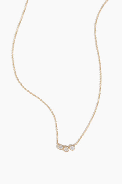Diamond Row Necklace in 14k Yellow Gold