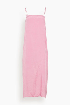 Summer Acetate Crinkle Slip Dress in Pink