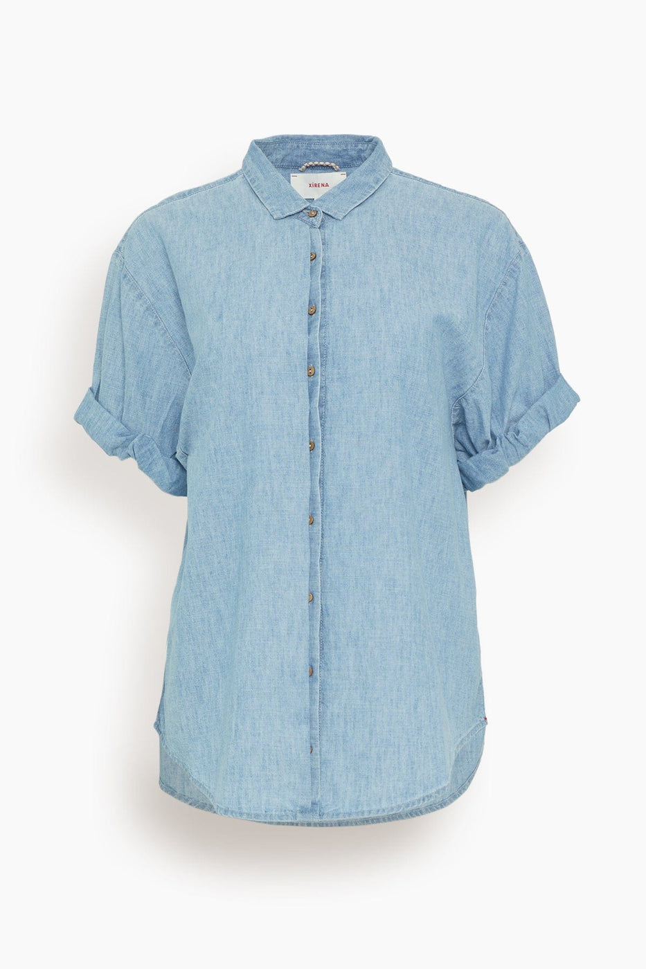 Xirena Tops Channing Shirt in Dusty Blue Xirena Channing Shirt in Dusty Blue