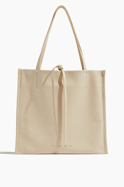 Twin Nappa Tote in Ivory