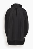 Lanvin Knotted High Neck Crepe Top in Black