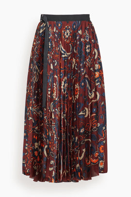 Floral Print Skirt in Bordeaux