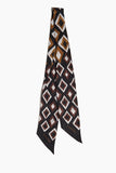 Lanvin Silk Diamond Scarf Headband in Brown