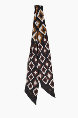 Silk Diamond Scarf Headband in Brown