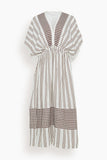 Lemlem Dresses Tigist Plunge Neck Dress in Earth
