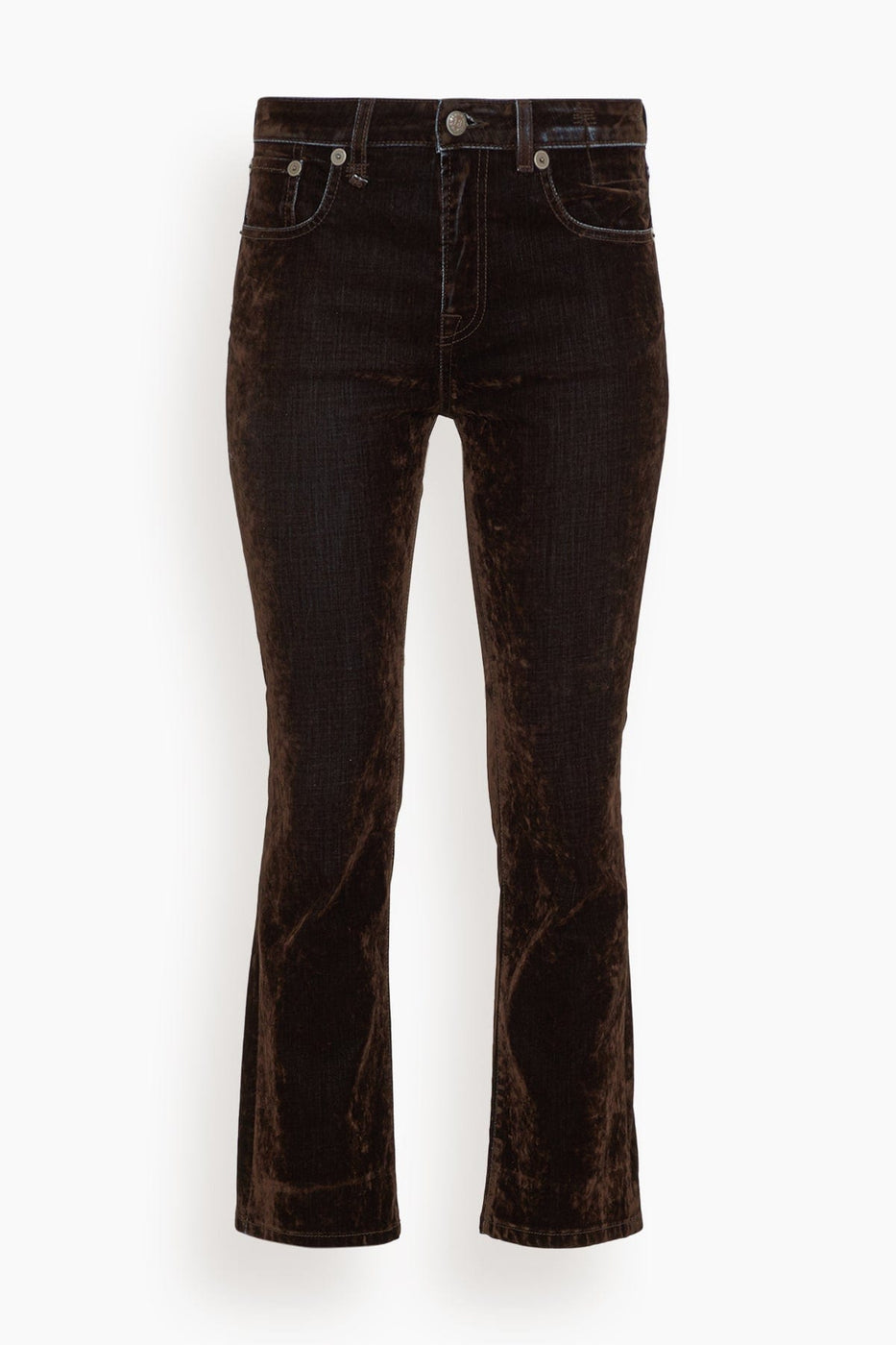 R13 Jeans Kick Fit Jean in Flocked Brown