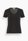 Nili Lotan Tops Carol V-Neck Tee Shirt in Jet Black Nili Lotan Carol V-Neck Tee Shirt in Jet Black