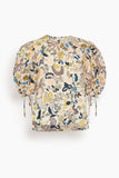 Ulla Johnson Coralie Short Sleeve Blouse in Magnolia