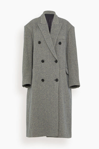 コート Isabel Marant Etoile Checked Lexana Double-Breasted Coat ISABEL MARANT Étoile Kaki checked Lexana double-breasted