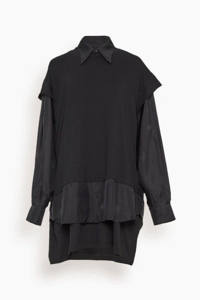 Long Sleeve Mini Dress in Black