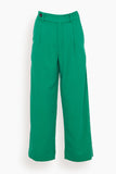 Proenza Schouler White Label Pants Drapey Suiting Wide Leg Pant in Green