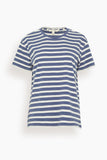 Nili Lotan Brady Tee in French Blue/Off White Stripe