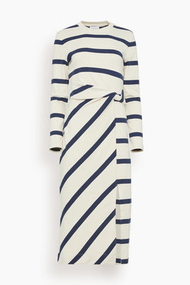 Cody Dress in Cream/Maritime Blue