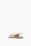 Dear Frances Ballet Flats Tia Slingback with Toe Cap in White Dear Frances Tia Slingback with Toe Cap in White