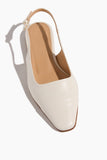 Dear Frances Ballet Flats Tia Slingback with Toe Cap in White Dear Frances Tia Slingback with Toe Cap in White