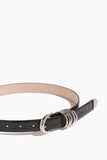 Dehanche Hollyhock Belt in Black Croco/Silver