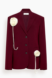 Hellessy Trent Blazer in Bordeaux/Ecru