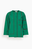 Toast Tea Towel Stripe Long Sleeve Top in Sea Green