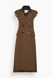 Sacai Suiting Vest in Brown