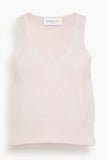 Brandon Maxwell The Reese V-Neck Knit Tank in Dusty Pink