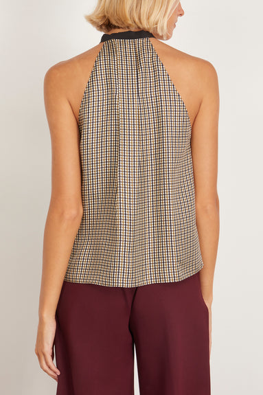 Dorothee Schumacher Tops Checked Coolness Blouse in Pepita Mix Khaki Dorothee Schumacher Checked Coolness Blouse in Pepita Mix Khaki