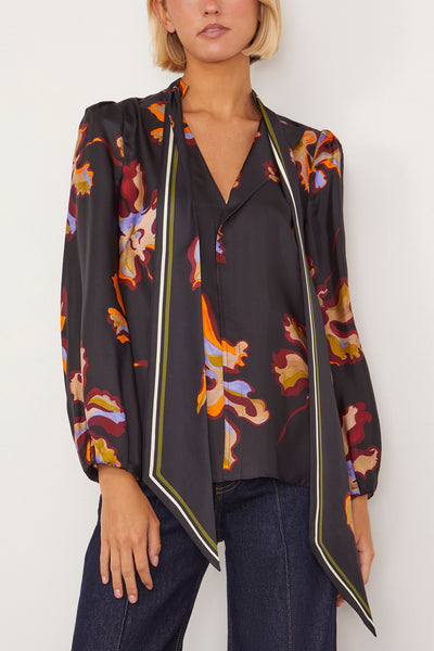 Dorothee Schumacher Tops Floral Seductive Blouse in Flame All Over Print Dorothee Schumacher Floral Seductive Blouse in Flame All Over Print