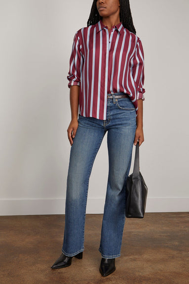 Dorothee Schumacher Tops Luxurious Stripes Blouse in Red Blue White Mix Dorothee Schumacher Luxurious Stripes Blouse in Red Blue White Mix