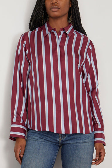 Dorothee Schumacher Tops Luxurious Stripes Blouse in Red Blue White Mix Dorothee Schumacher Luxurious Stripes Blouse in Red Blue White Mix