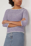 Dorothee Schumacher Sweaters Playful Softness Pullover in Purple Blue White Mix Dorothee Schumacher Playful Softness Pullover in Purple Blue White Mix